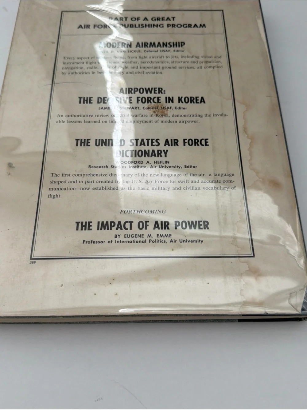 1957 A History of the United States Air Force 1907-1957 Book Alfred Goldberg